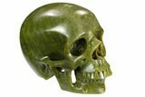 Realistic, Polished Jade (Nephrite) Skull #127589-1